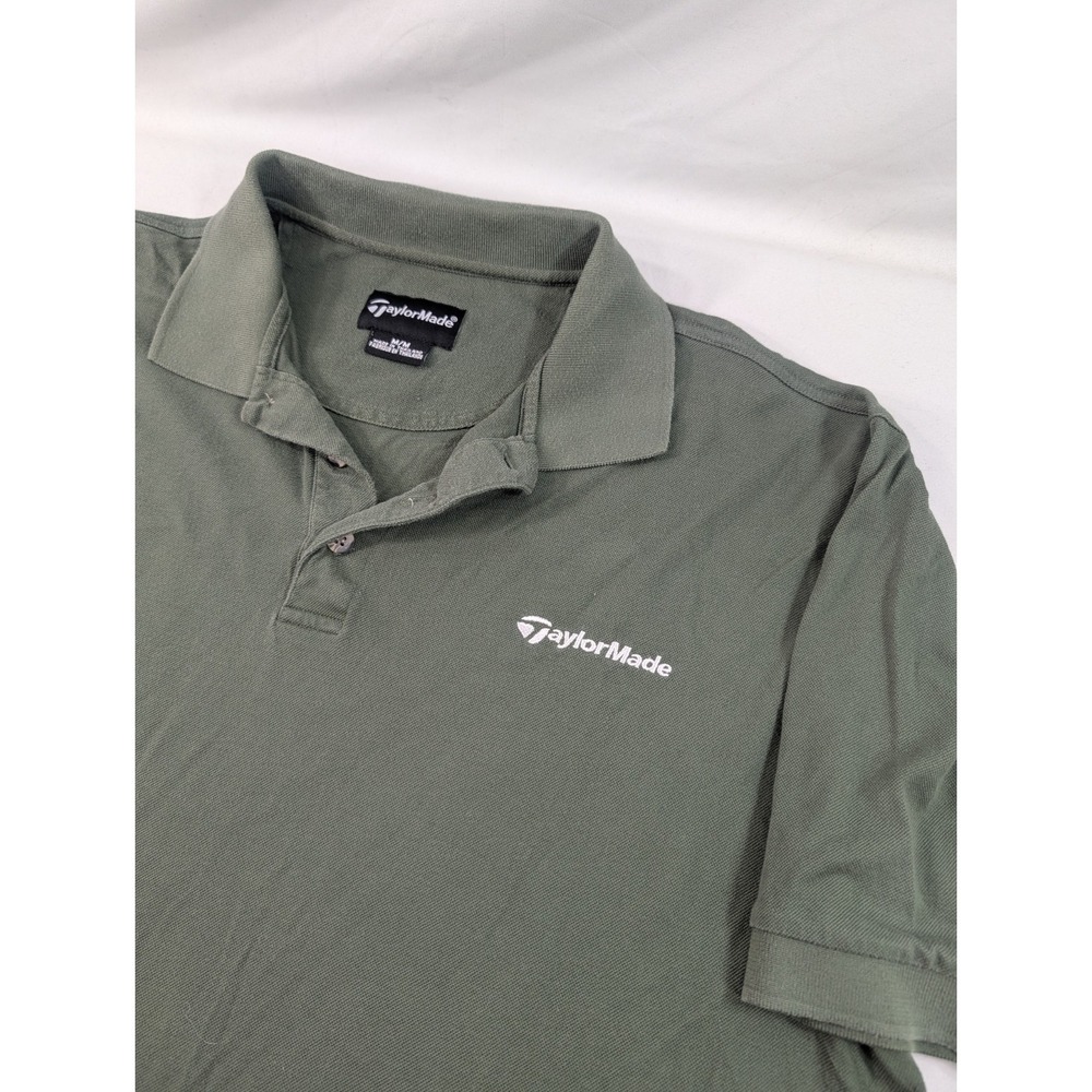 Vintage  Taylor Made S/S Polo Shirt Sz  Medium Olive Drab Heavy Knit Cotton